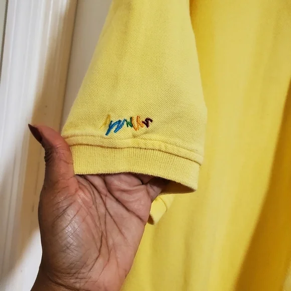 Vintage 90s Coogi Mens Yellow Polo Shirt Short Sleeves Cotton Size 3X - Picture 6 of 12